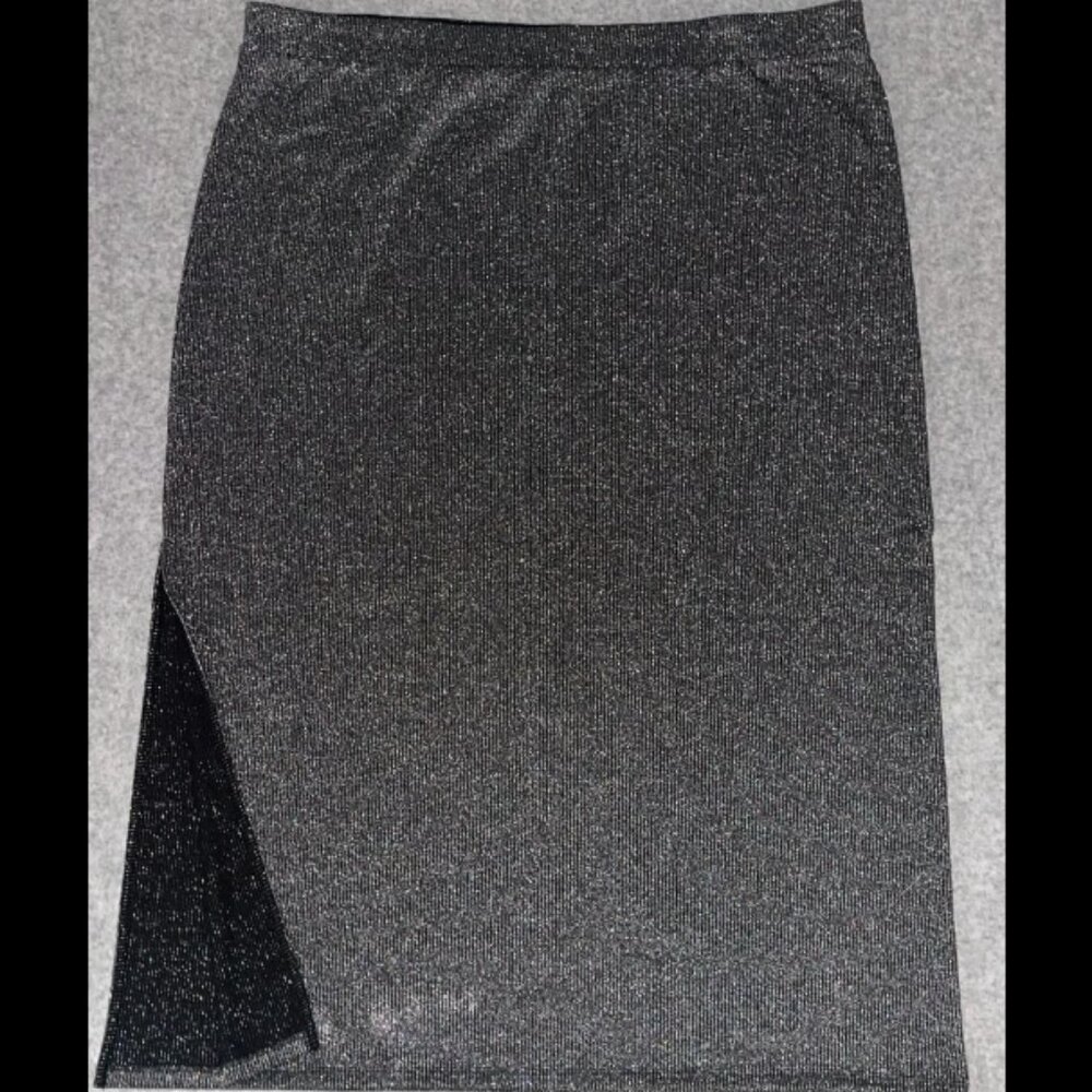 Silver Midi SKirt